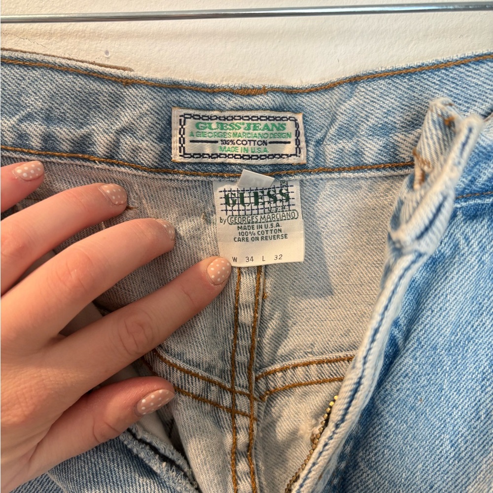 Vintage GUESS Women’s Light Blue Straight Leg Jeans #111 - Picture 7 of 8